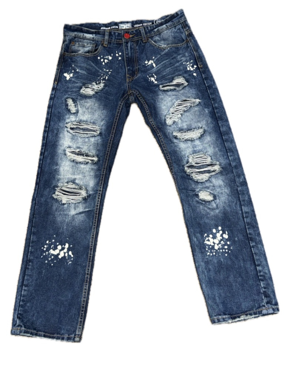 JORDAN CRAIG Legacy Edition Collins Distressed Paint Splatter Jeans Men's 30x30